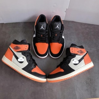 Giày Thể Thao Jordan 1 Cam Đen Cao Cổ nam nữ hàng cao cấp Full Box Bill