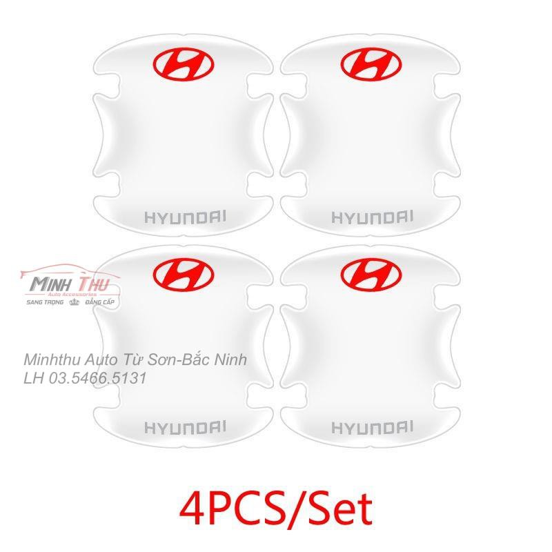 (Huyndai) Bộ 10 Miếng Dán Silicon Chống Xước Hõm Cửa, Tay Nắm Cửa và Gương Hyundai