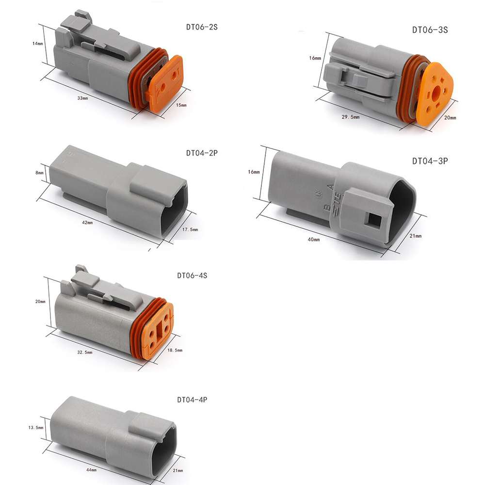 1 Đầu Nối Chống Nước deutsch dt04-2p dt06-2s Cho Xe Hơi 2 3 4 6 8 12 Pin 15cm 22-16awg