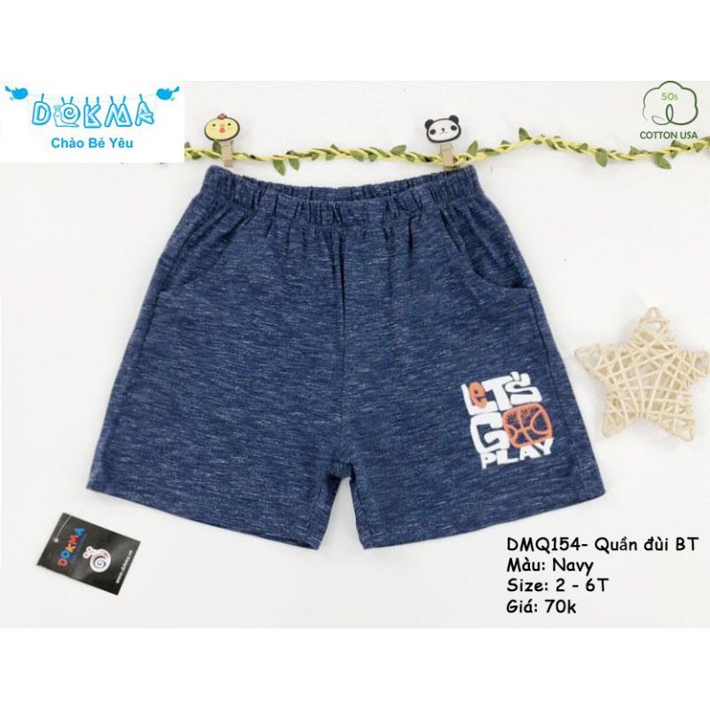 [SALE SỐC] DOKMA - DQ154 QUẦN ĐÙI BÉ TRAI COTTON ORGANIC (SIZE 2-6Y)