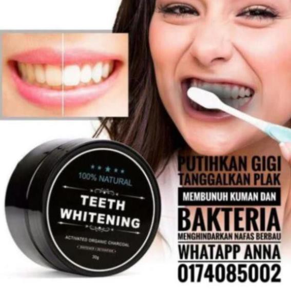 Combo 2 Bột Trắng Răng Than Tre Hoạt Tính Nhật Bản Teeth Whitening - Tặng 1 Bút Tẩy Trắng Răng Dazzling Whitening