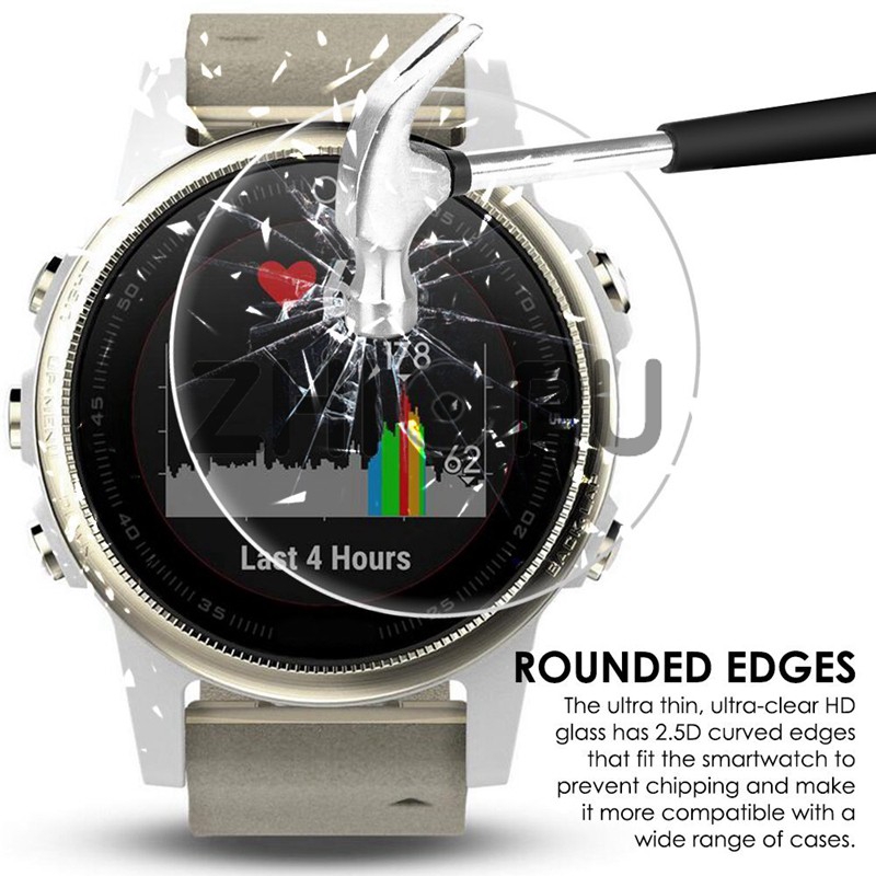 Set 2 kính cường lực bảo vệ màn hình 9H cho đồng hồ Garmin Instinct / Fenix 5S / 5 / 5x kèm phụ kiện