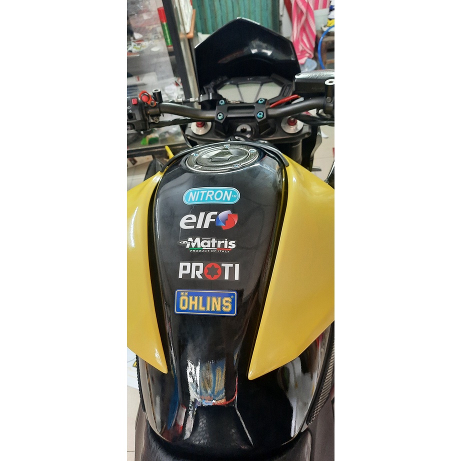 Bộ 5 logo stickers rời dán bình xăng, nón bảo hiểm, xe máy, xe moto. Decal hình dán chống nước