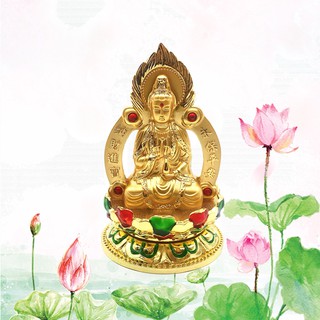 Tượng phật Quan Âm phong thủy 2 mặt đế xoay, thích hợp để xe hơi