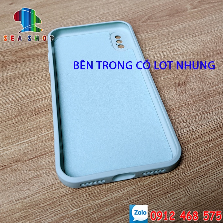 Ốp lưng iPhone CHỐNG BẨN VIỀN VUÔNG - iPhone XS, XR, 6, 6S Plus, 7Plus, 8 Plus, 12 Mini -Nhựa dẻo-Có lót nhung bên trong