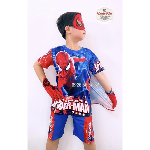 FULL SET TẶNG ĐỒNG HỒ / Bộ quần áo siêu nhân nhện TẶNG kèm choàng mặt nạ găng tay  -Đồ siêu nhân hoá trang
