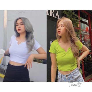 Áo croptop body chạy viền cổ V 3 màu