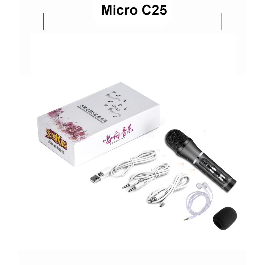 Bộ micro thu âm cầm tay đa năng livetream karaoke C7,C11,C16,C25