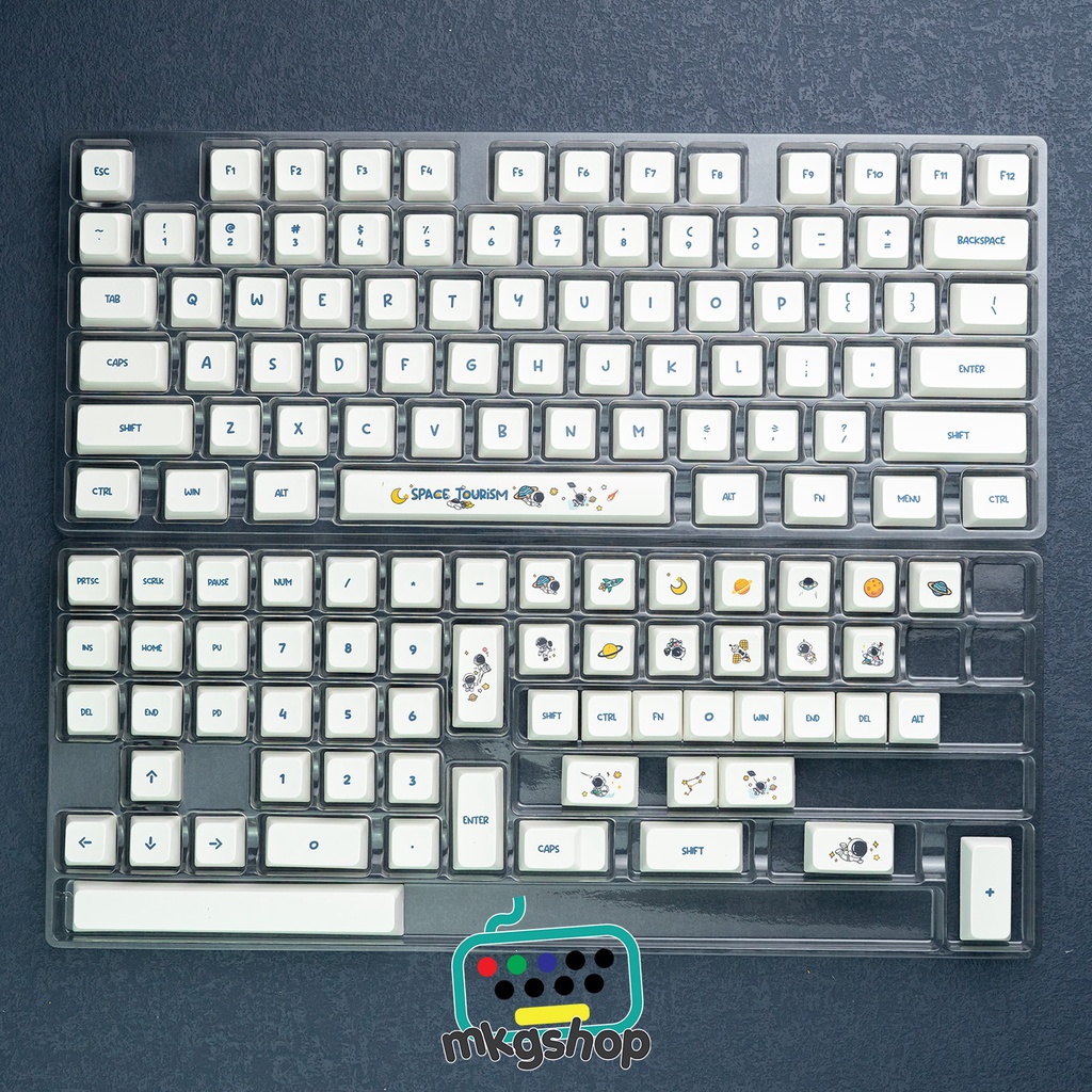 Keycap Space Tourism, Nhựa PBT in nhiệt dyesub, 133 nút bàn phím cơ cực rẻ, MDA profile