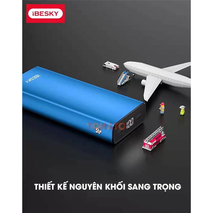 Pin sạc dự phòng IBESKY PS502 20000mAh SẠC 6 LẦN IPHONE, Đèn LED hiển thị pin, 2 Cổng USB - Bảo hành 12 tháng đổi mới