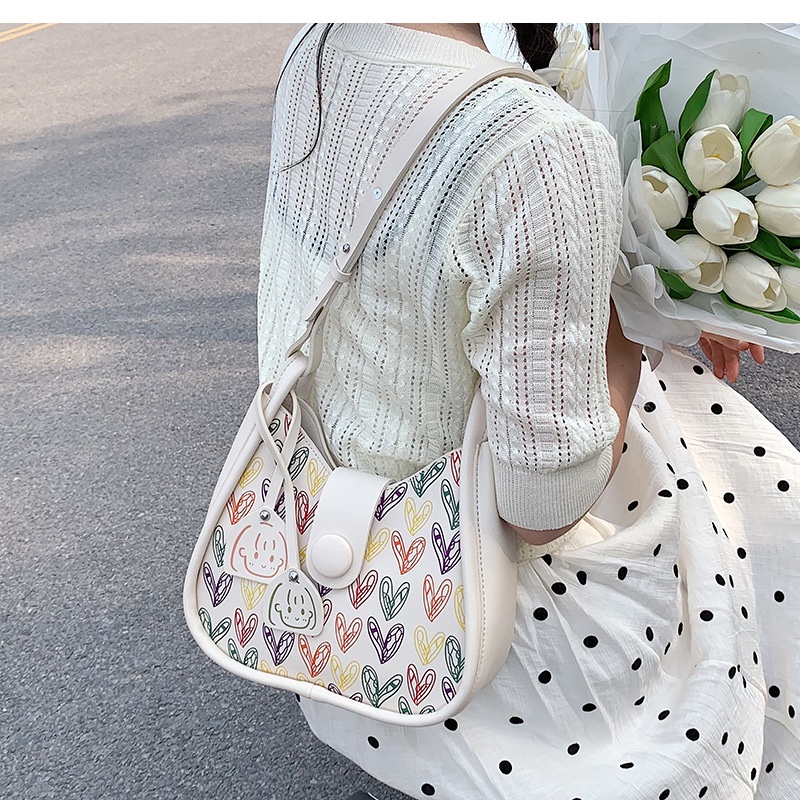 Túi đeo vai IELGY in họa tiết phong cách Hàn Quốc thời trang dành cho nữ