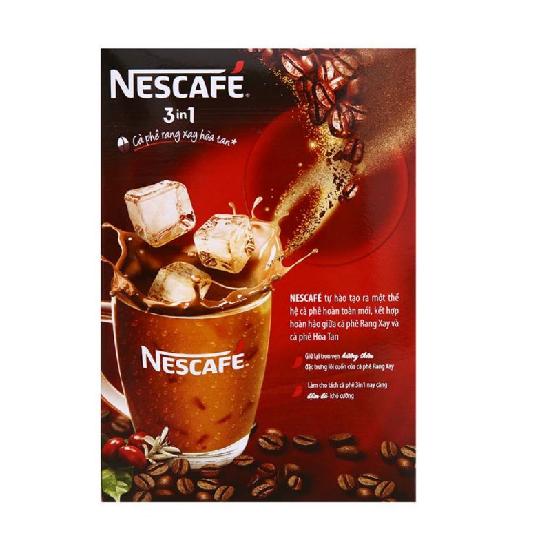 Hộp Nescafe 3 in 1 rang xay hoà tan đậm đà