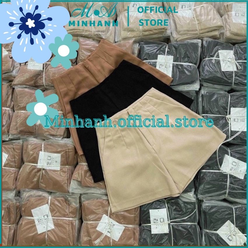 Quần Đùi Nữ -Quần short cạp cao 2 ly khoá giọt lệ (Minhanh.official.store).