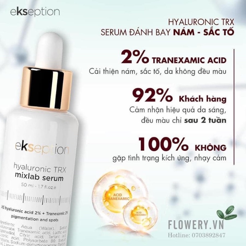 SERUM MỜ THÂM NÁM Ekseption Hyaluronic TRX / NIACIN 50ML
