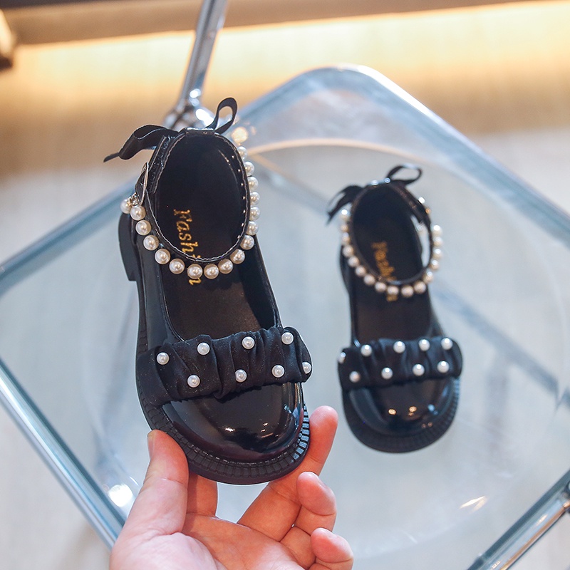 Giày Búp Bê Da Bóng Đế Mềm Đính Nơ Xinh Xắn Cho Bé Gái 3-16 Tuổi