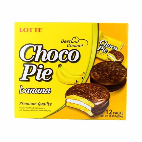 Bánh ChocoPie Lotte Vị chuối (12 gói x 30g)