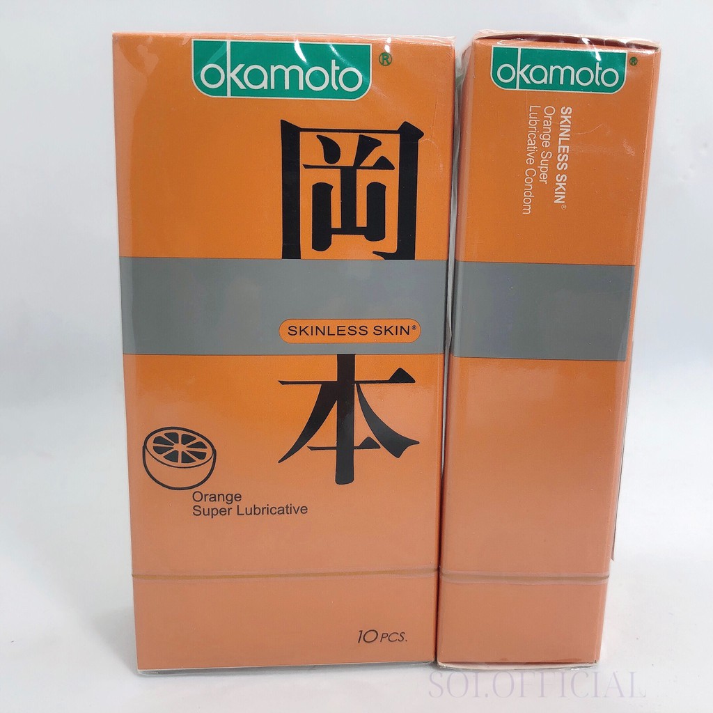 Bao cao su Okamoto siêu mỏng hương cam bcs nhiều gel bôi trơn Nhật Bản SOI.official