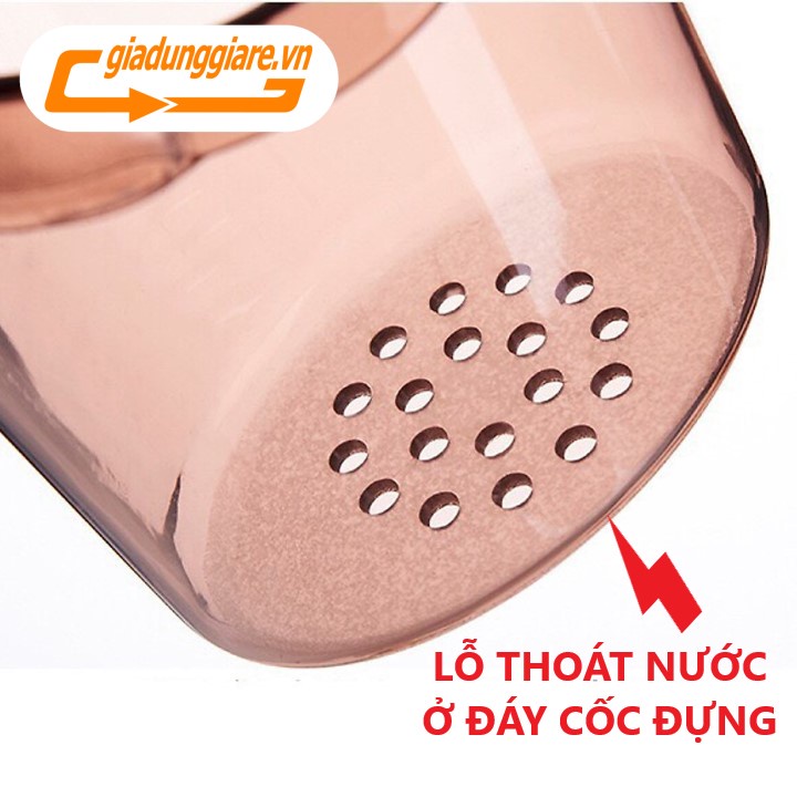 CỐC GẤU dán tường đựng bàn chải kem đánh răng không phải khoan đục tường khay để đồ phòng tắm đẹp mắt tiện lợi