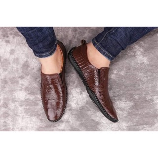 [SIÊU RẺ] Giày da nam ,vân cá sấu ,đế cao su êm được khâu chắc chắn ( bảo hành 12 tháng )