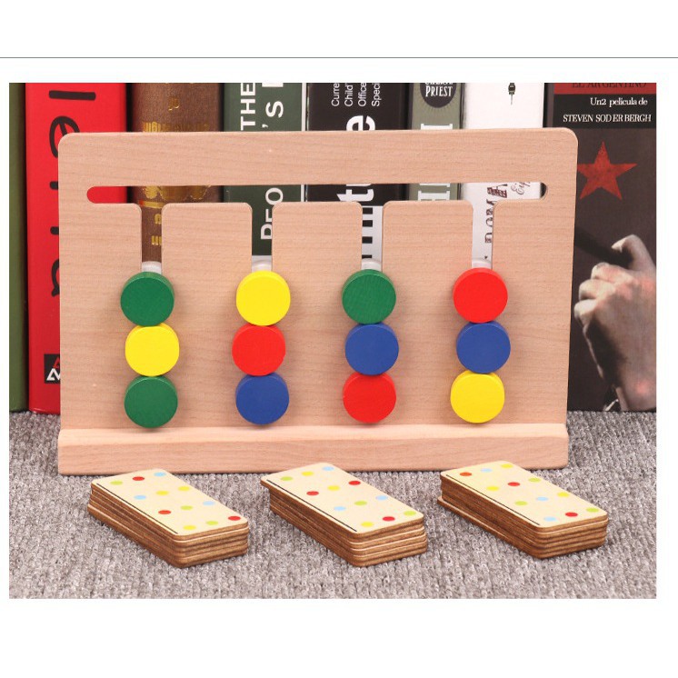 Giáo Cụ Montessori - Four color game - Đồ Chơi Rèn Luyện Trí Tuệ Phát Triển Tư Duy Logic