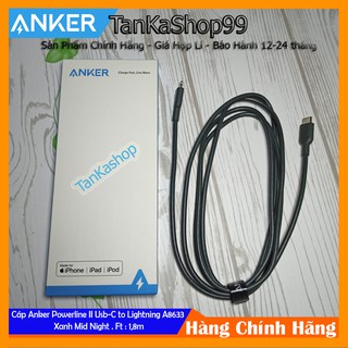 Cáp sạc Anker PowerLine II Usb-C to Lightning A8633 Dài 1,8m Màu Xanh MidNinght