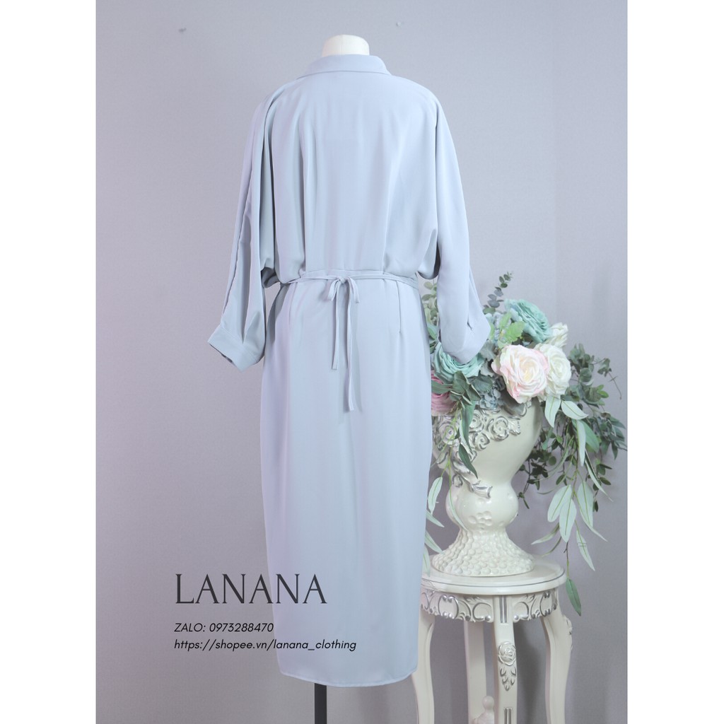 Đầm Sơ Mi Thiết Kế LANANA CLOTHING Dáng Suông Dài Size 50-58kg