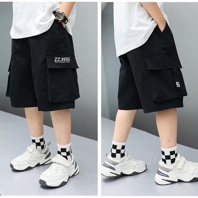 Quần short BXPB dáng suông có túi lớn mặc thoải mái thời trang mùa hè cho bé trai 3-15 tuổi
