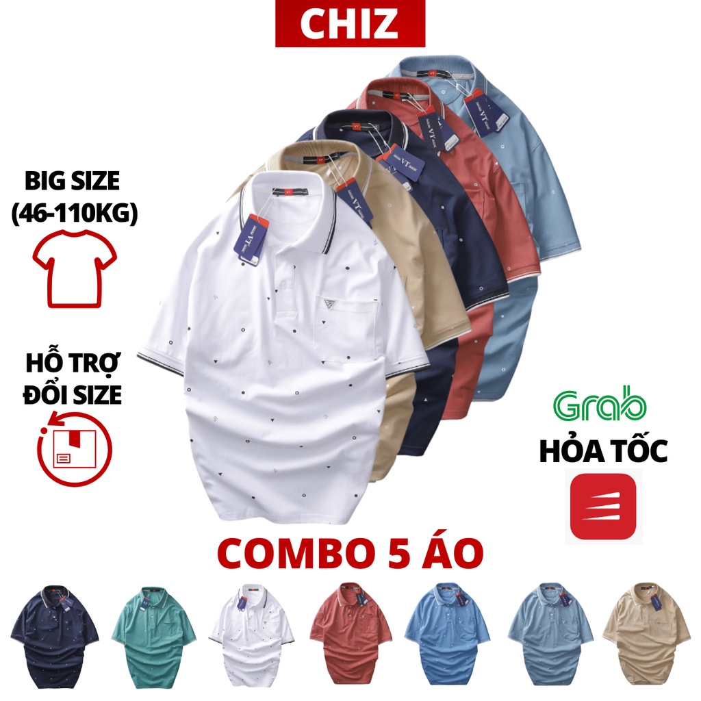Áo thun nam trung niên vải xịn tặng bố có túi form rộng rãi cho người lớn tuổi có big size đạiCHIZ HT[5ao]