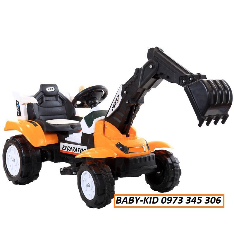 Xe cẩu điện cho bé baby-kid Với động cơ lớn cho bé thoải mái di chuyển, ghế ngồi rộng (Cam-Đỏ-Xanh) - Bảo hành 6 tháng