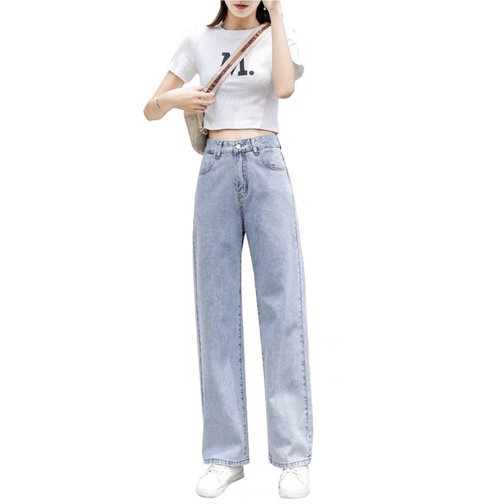 Quần ống suông nữ quần bò ống rộng nữ cạp cao  PD FASHION | BigBuy360 - bigbuy360.vn