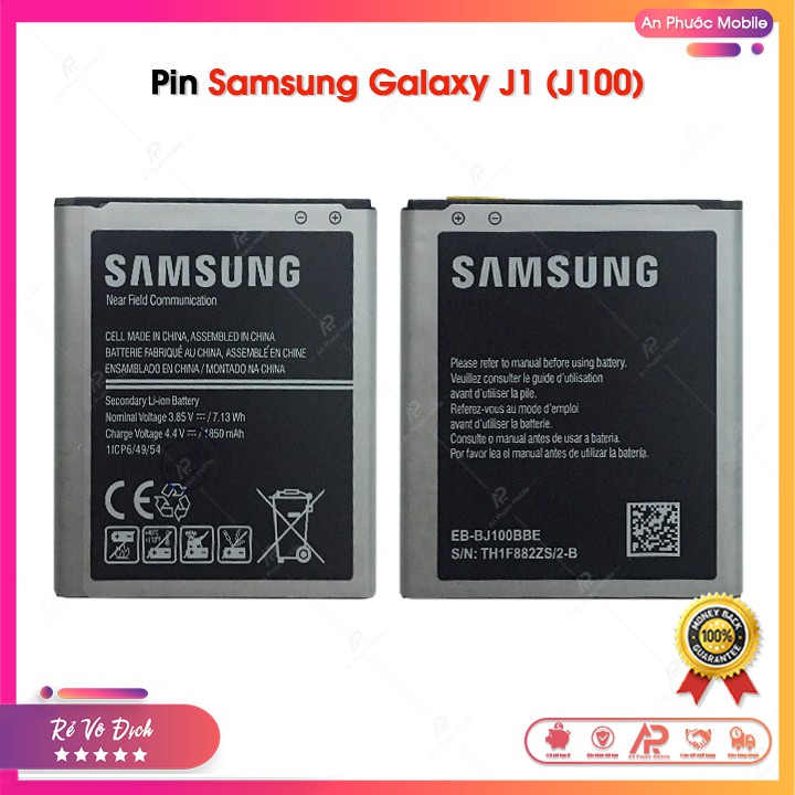 Pin Samsung J1 2015 - J100 - J100F - J100H (1850mah) - Pin Samsung Galaxy Zin Bóc Máy