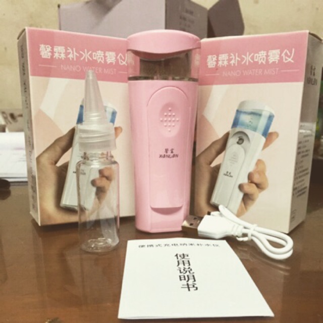 Máy phun sương nano tạo ẩm cho làn da căng mọng nước - tặng kèm lọ chiết mỹ phẩm