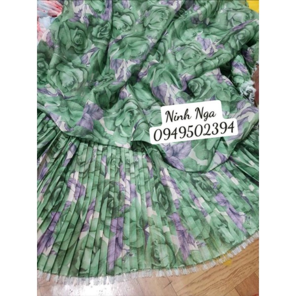 Vải tơ hoa dập ly