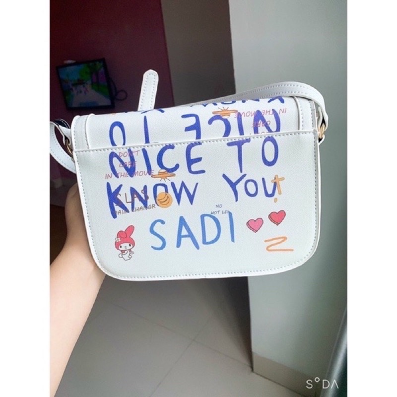 Túi đeo chéo kẹp nách hoạ tiết đáng yêu độc đáo( có ảnh thật)