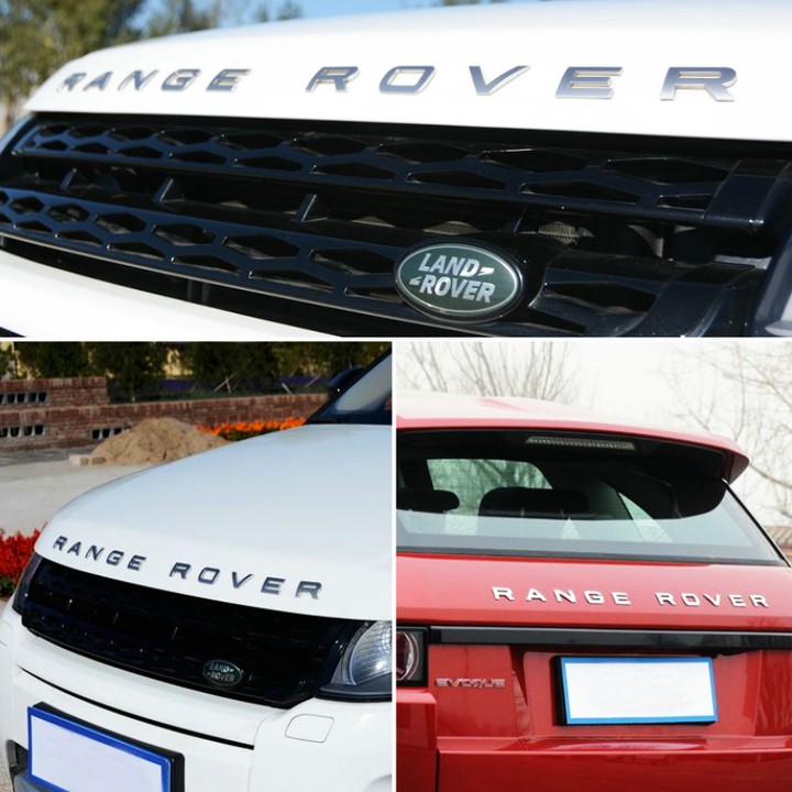 Decal tem chữ inox Ranger Rover dán đầu hoặc đuôi xe hơi, ô tô