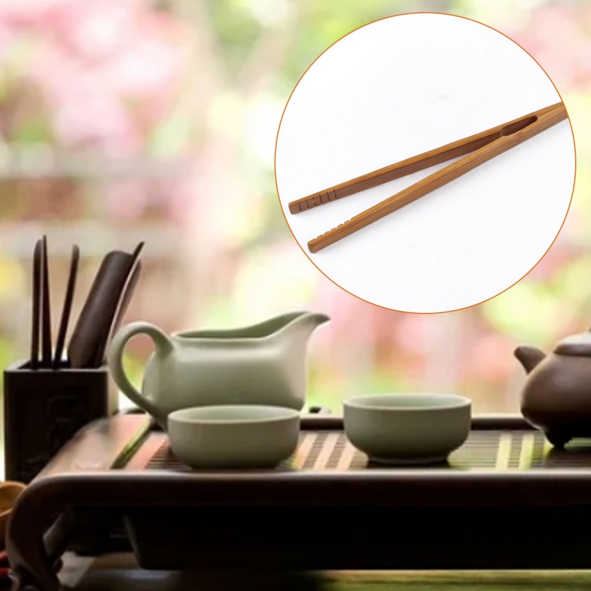 Set 2 Kẹp Nướng Bánh Bằng Tre 6.88 inches (Khoảng 17.5Cm) Thân Thiện Với Môi Trường Chống Trượt