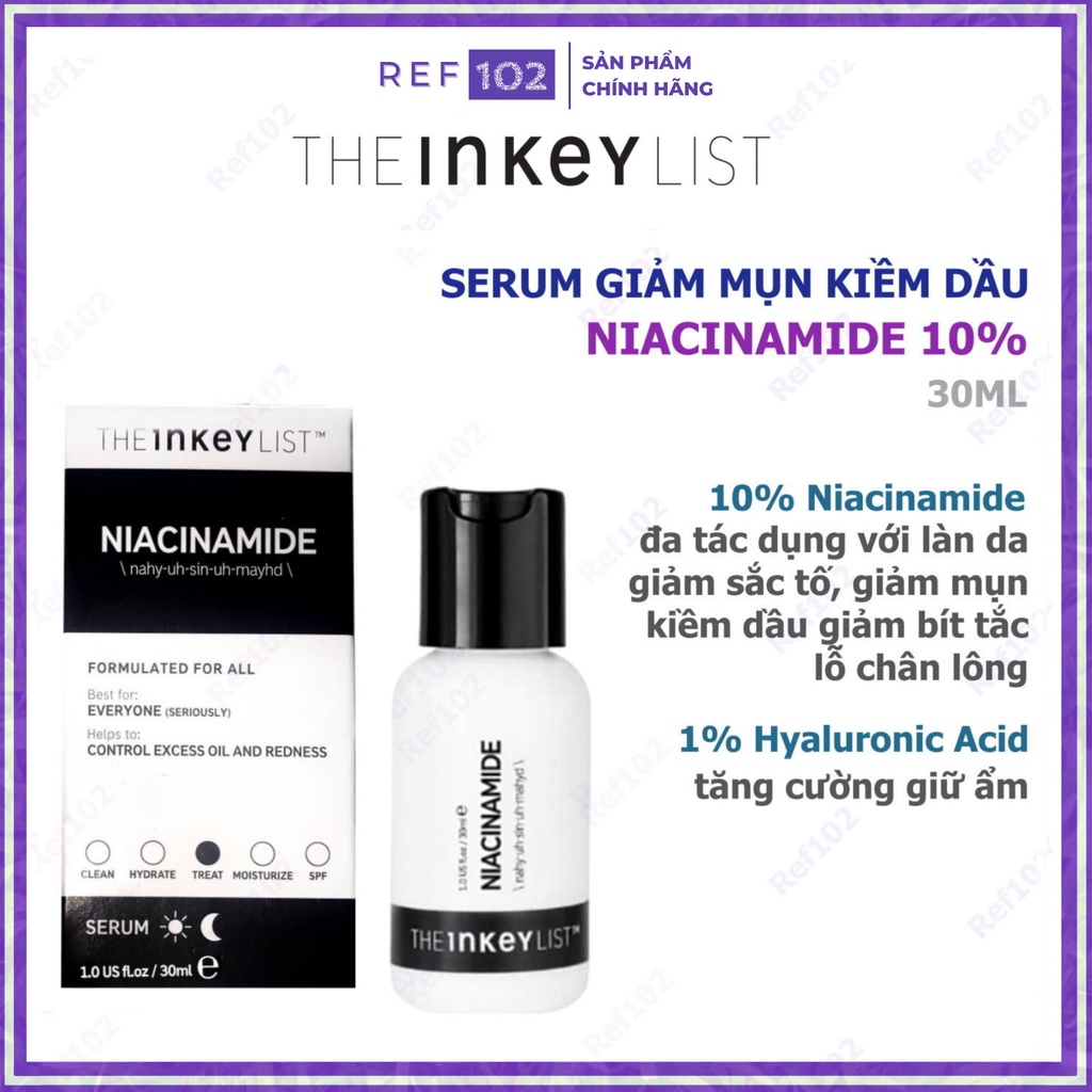 Serum giảm mụn kiềm dầu mờ thâm The Inkey List Niacinamide Ref102