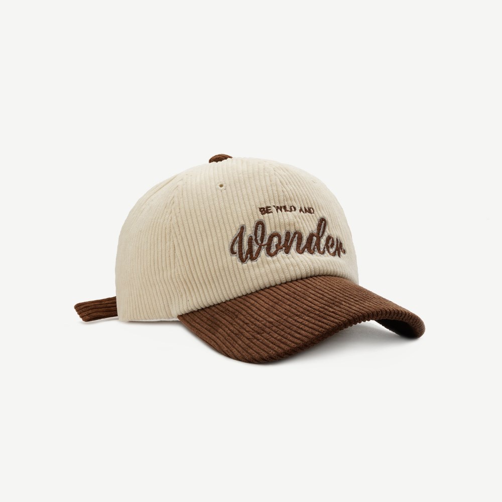 Mũ lưỡi trai vải nhung thêu chữ phong cách Hàn Quốc