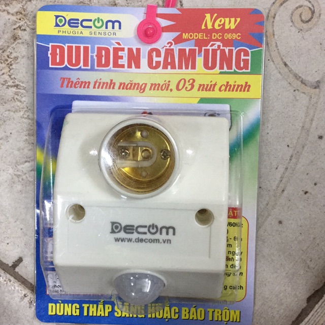 Đui đèn cảm ứng decom 3 nút chỉnh