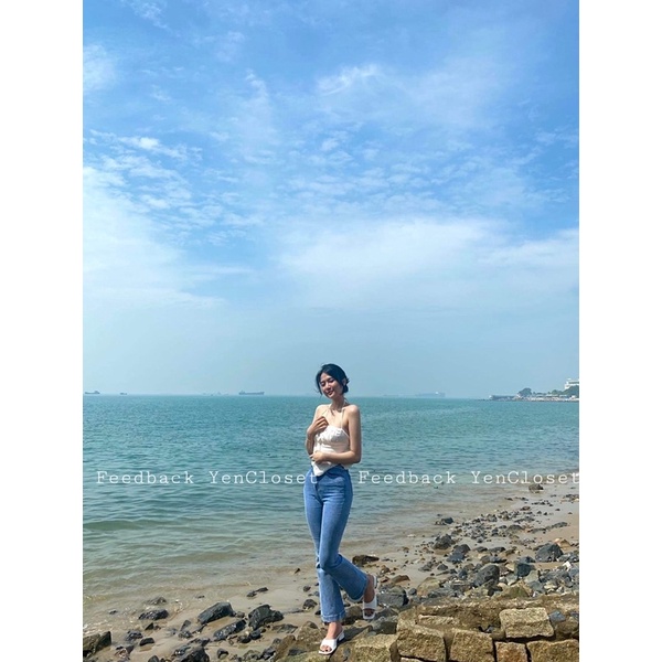 [Freeship]Hình chính chủ kèm feedback của khách - Quần jeans loe hàng thiết kế siêu xịn , co giãn nhiều , tôn dáng