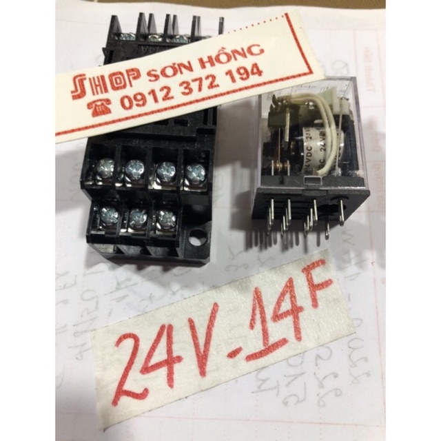 Rơ le 24v 14 chân nhỏ kèm đế