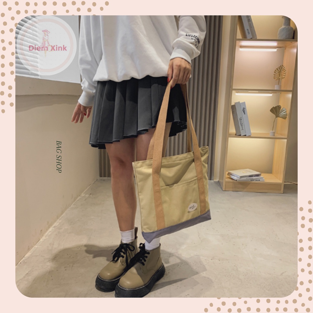 Túi Đeo Vai Vải Canvas Cỡ Lớn Phong Cách Ulzzang Năng Động Dành Cho Học Sinh Sinh Viên- Diễm Store- T97-13