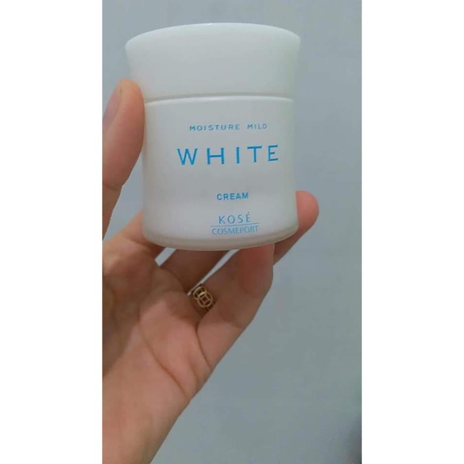 Kem Dưỡng Trắng Da Ban Đêm Kose Moisture Mild White 55g Nhật Bản