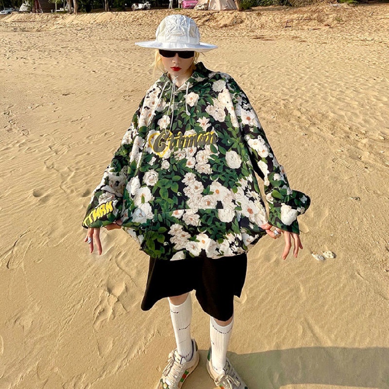 Áo hoodie tay dài in hoa thời trang | BigBuy360 - bigbuy360.vn