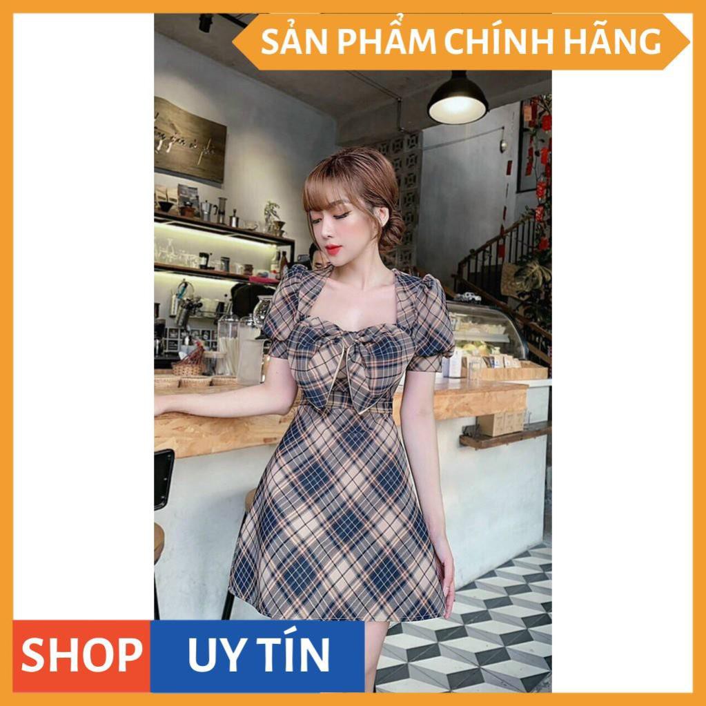 Đầm váy nữ dáng xòe, cổ bệt thắt nơ, tay phồng phong cách lịch thiệp, sang trọng, màu sắc đa dạng giúp nàng đi tiệc, dạo | BigBuy360 - bigbuy360.vn