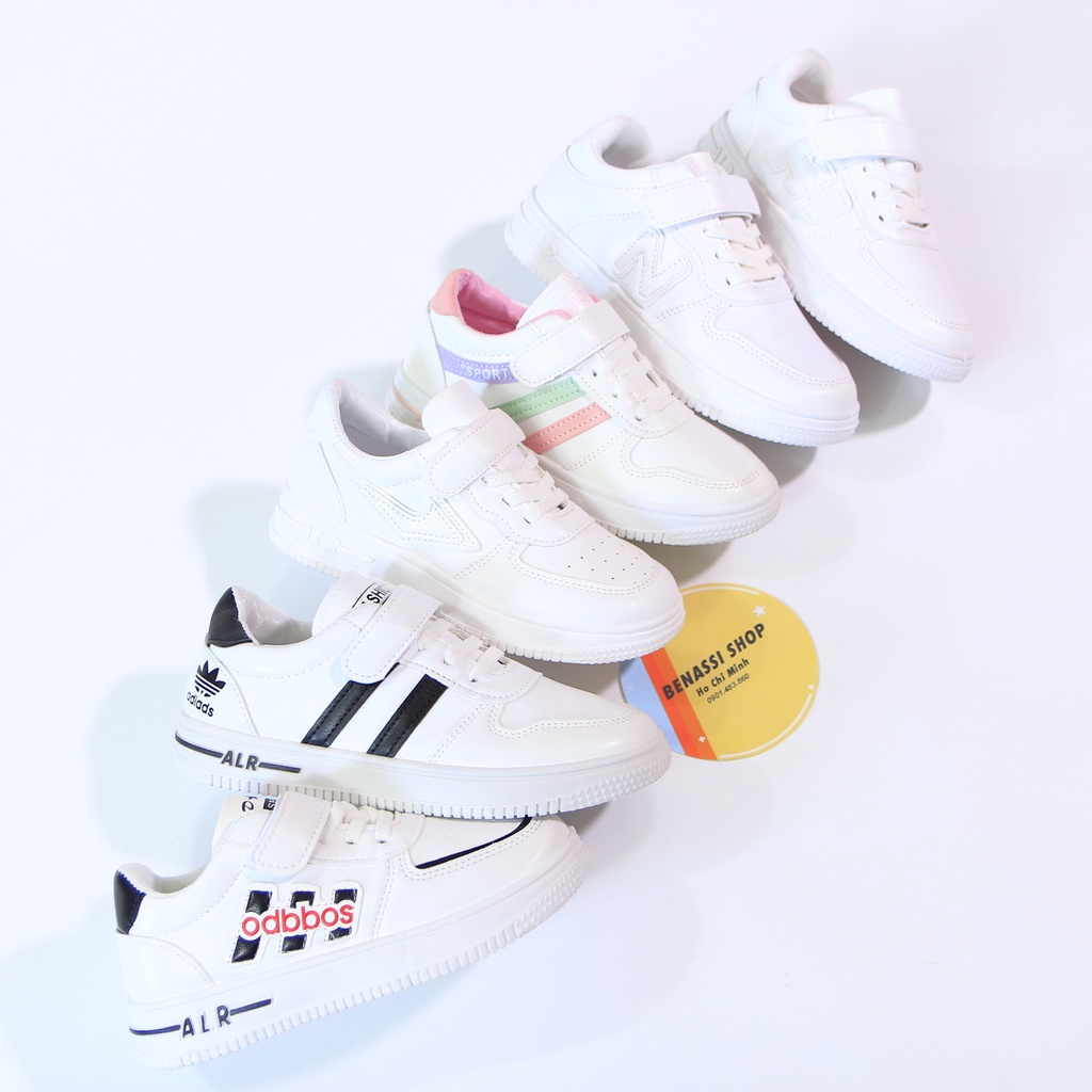 giày thể thao trẻ em bata trắng sneaker quai dán tiện lợi