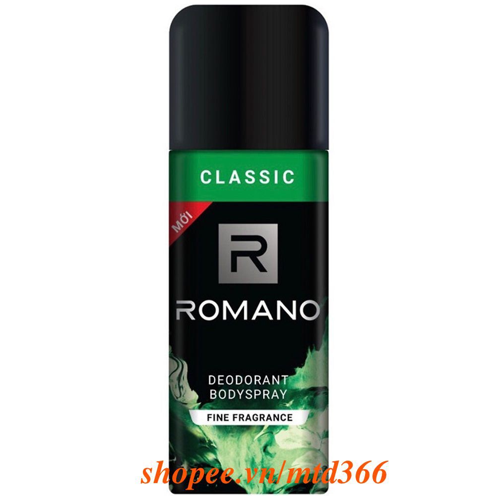 Xịt Khử Mùi Nam 150Ml Romano Classic.