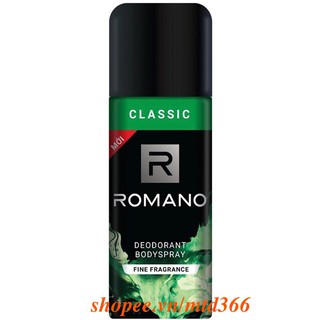 Xịt khử mùi nam 150ml romano classic.