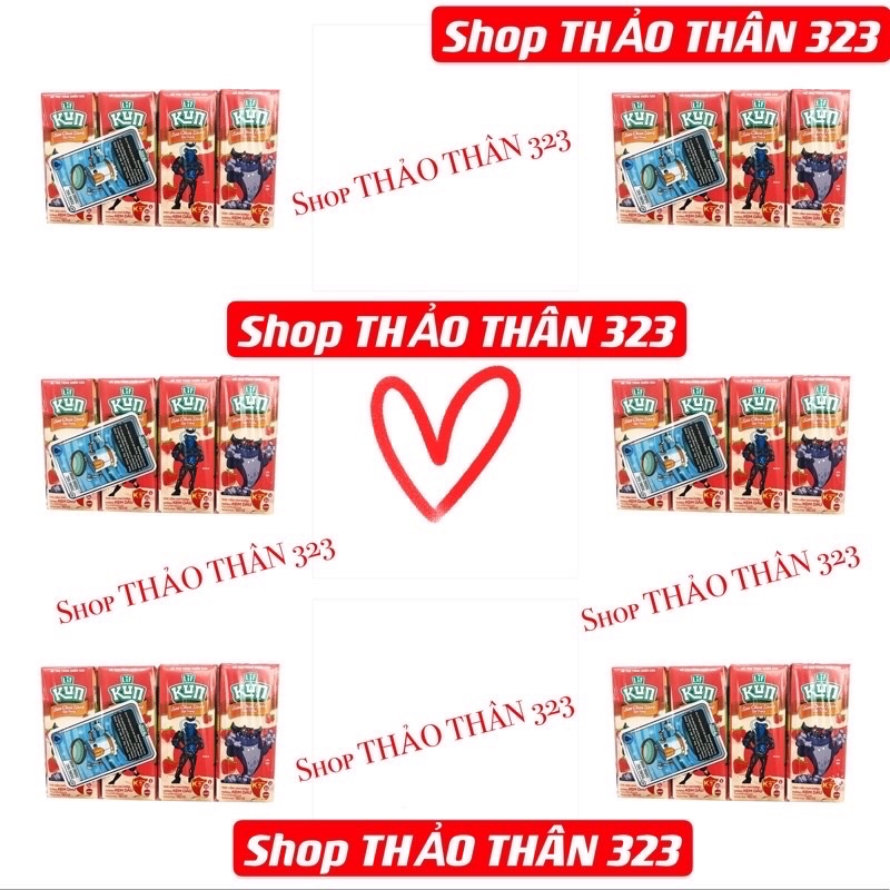 Combo 4 Lốc Sữa Lif KUN 180ml Hương Dâu / Hương Cam/ Hương Nho / Hương Trái Cây / Hương Sôcôla