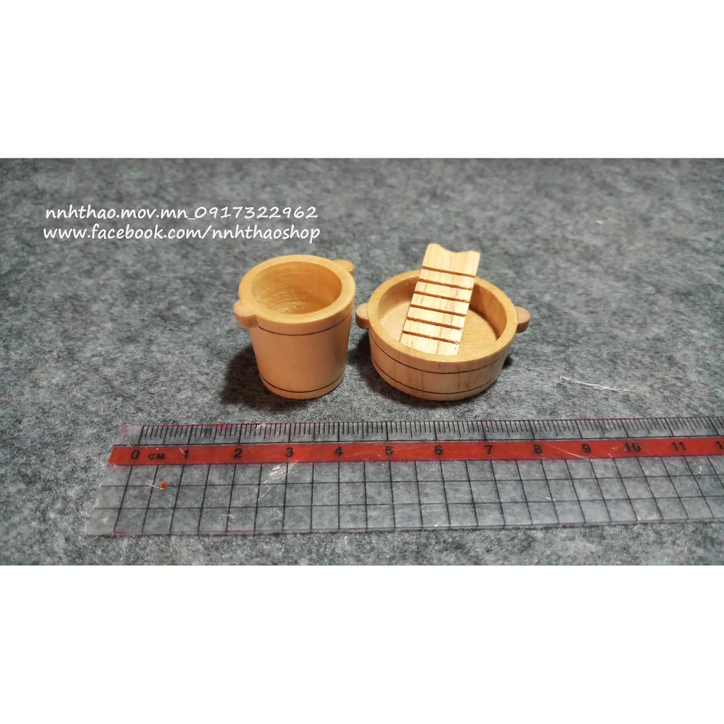 Minithing cho mô hình, búp bê_Chậu gỗ